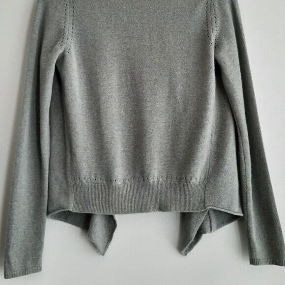 BANANA REPUBLIC 100% Cashmere Open Front Sweater Cardigan Green Grey Sz XS - Picture 8 of 9